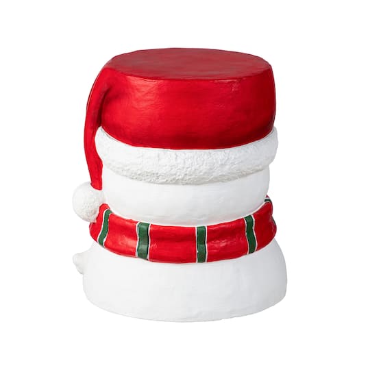 Glitzhome® 14.25"H Christmas MGO Snowman Stool or Accent Table
